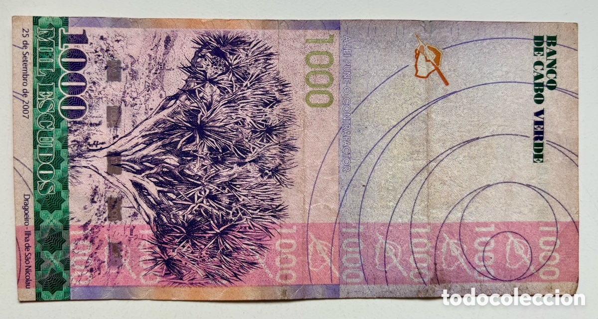 Billetes extranjeros: Billete CABO VERDE 1000 Escudos 2007 - Foto 2