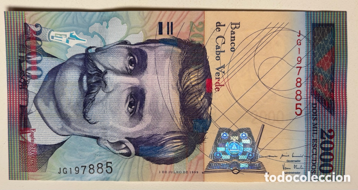 Billetes extranjeros: Billete CABO VERDE 2000 Escudos 1999 SC - Foto 1