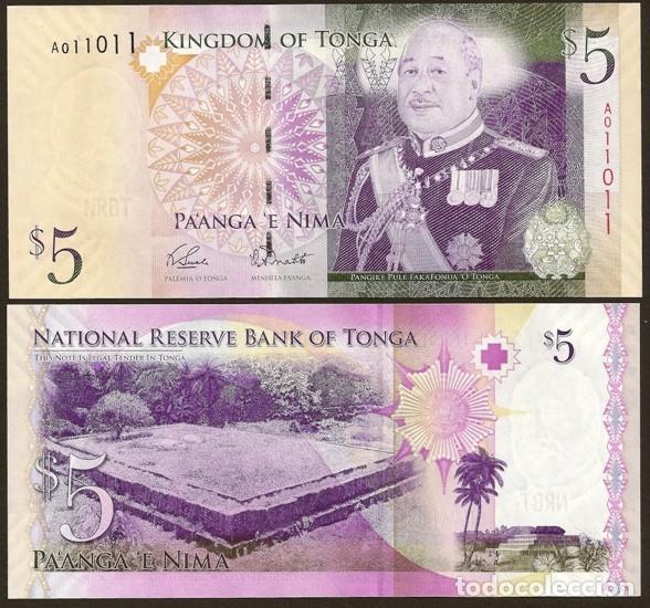 Notas Internacionais: TONGA. 5 Pa&acirc;nga S/F (2008). S/C. Pick 39 a.