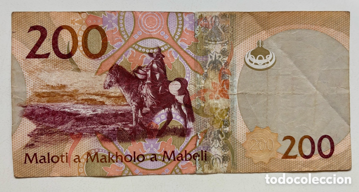 Billetes extranjeros: Billete LESOTHO 200 Maloti 2015 - Foto 2
