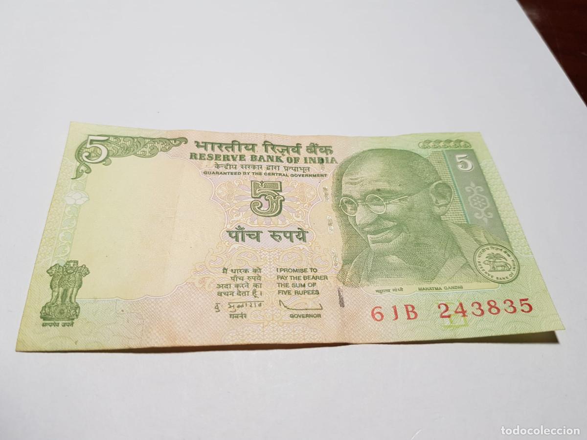 Billetes extranjeros: INDIA-5 RUPIAS-2009- - Foto 1