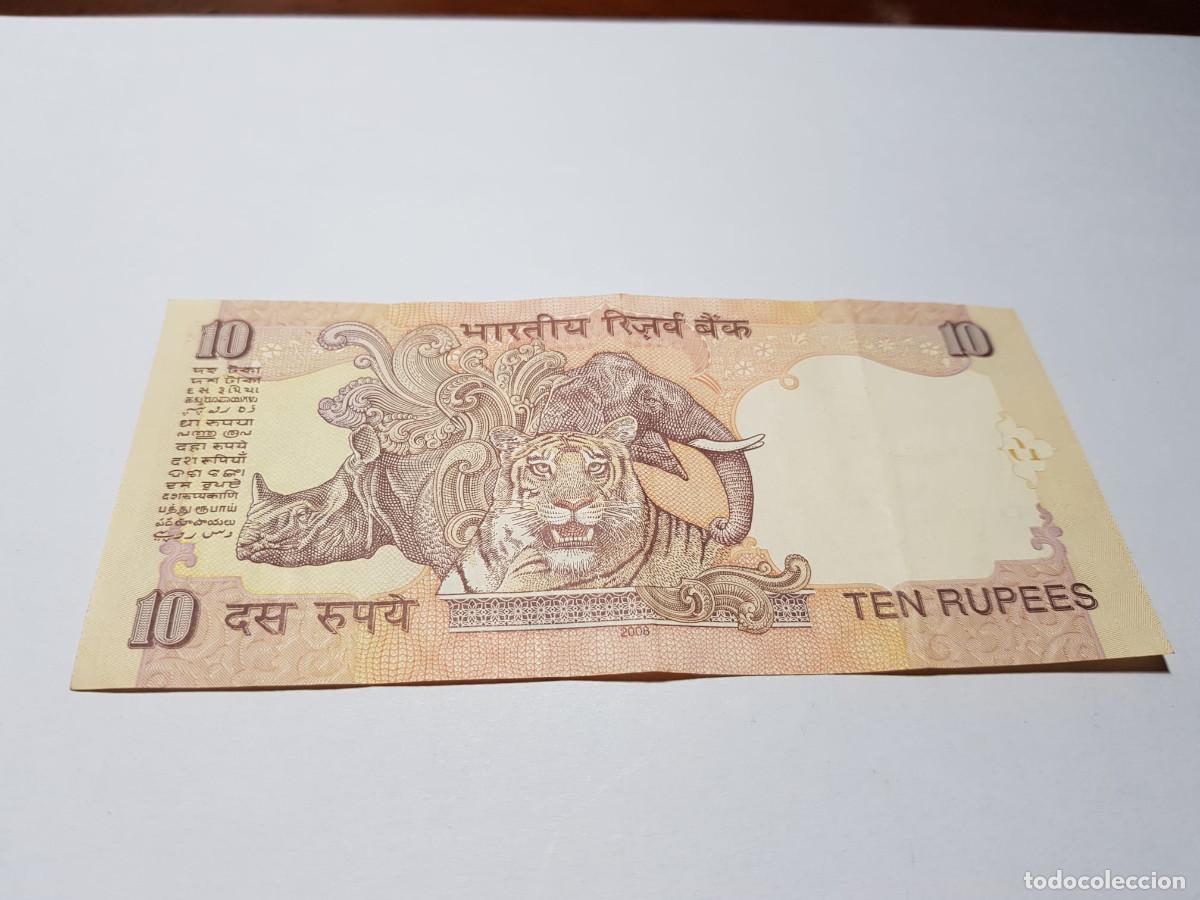 Billetes extranjeros: INDIA-10 RUPIAS-2008 - Foto 2