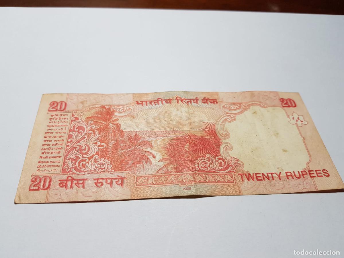 Billetes extranjeros: INDIA-20 RUPIAS-2008 - Foto 2