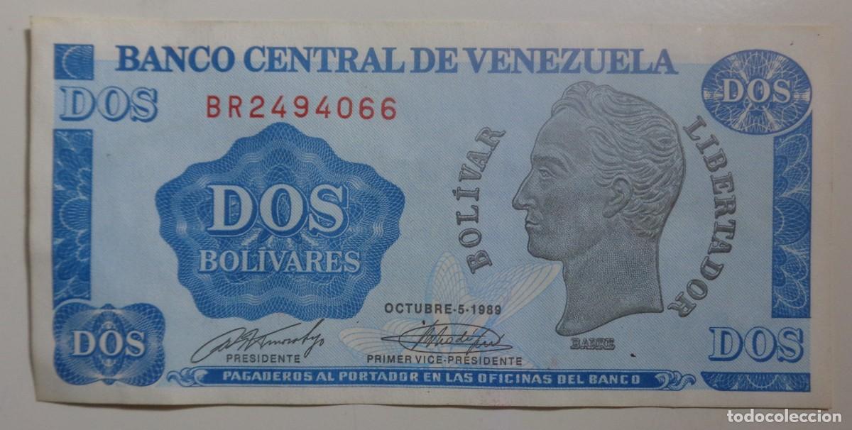 Internationale Banknoten: BILLETE 2 BOLIVARES. VENEZUELA 1989