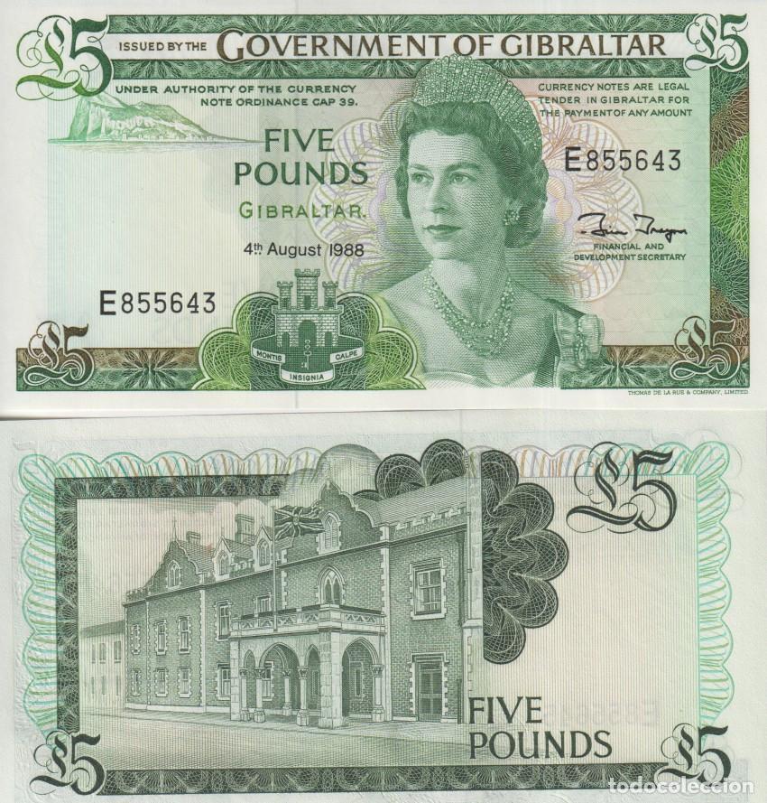 Billetes extranjeros: Gibraltar 5 pounds Pick 21 b SC/UNC - Foto 1