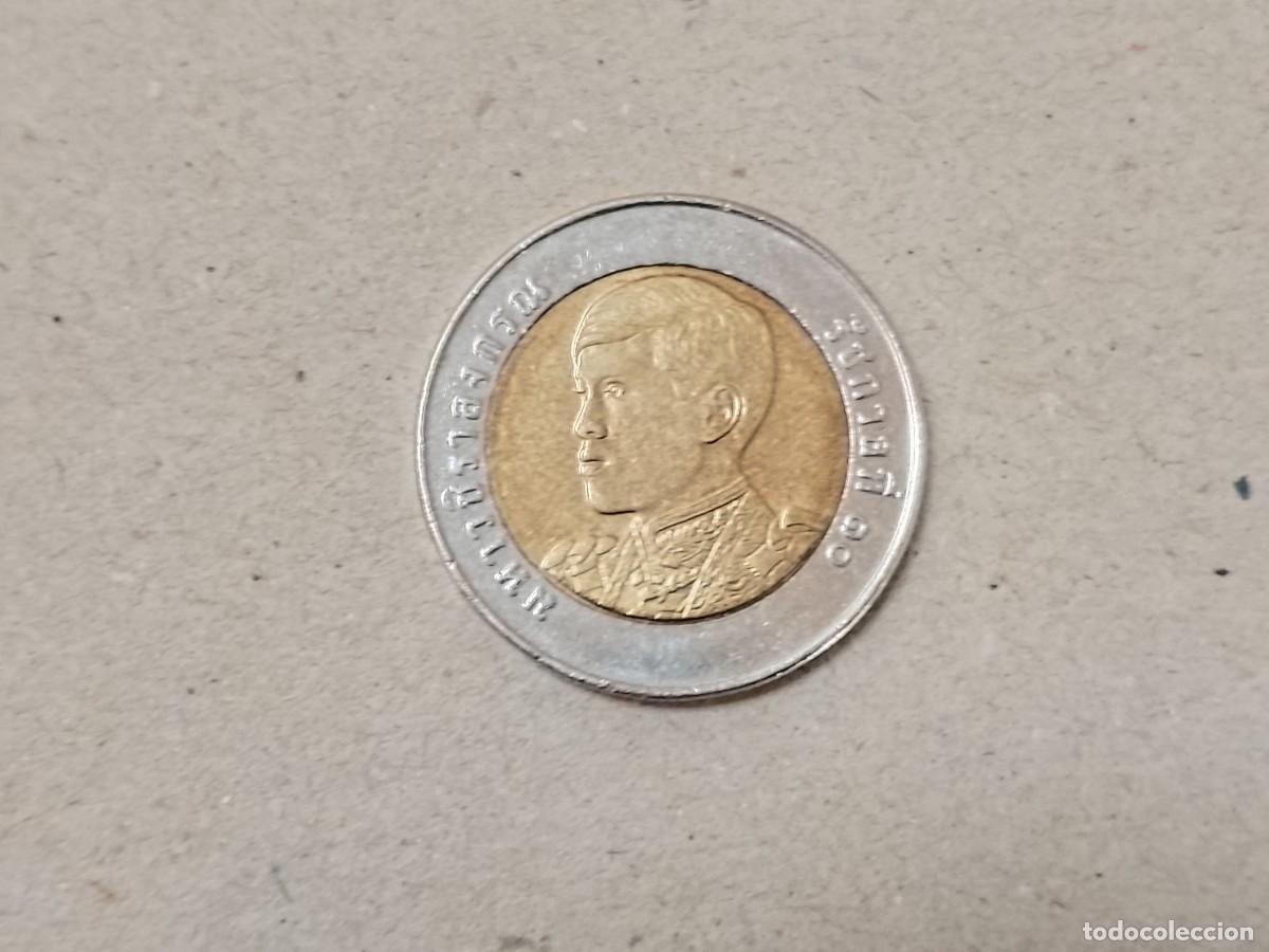 Billetes extranjeros: Moneda Thailandia 10 baths - Foto 1