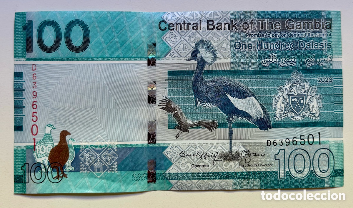 Billetes extranjeros: Billete GAMBIA 100 Dalasis 2023 SC