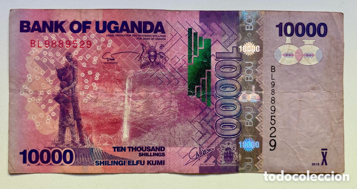 Billetes extranjeros: Billete UGANDA 10000 Chelines 2015. Shilingi - Foto 1