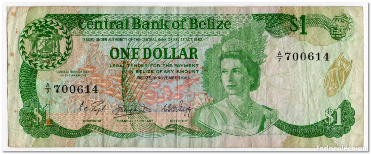 Billetes extranjeros: BELIZE,1 DOLLAR,1983,P.43,FINE - Foto 1