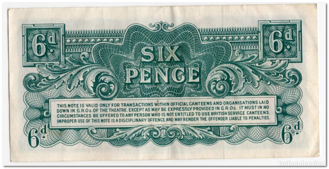 Billetes extranjeros: BRITISH ARMED FORCES,6 PENCE,1948,P.M17a,VF - Foto 2