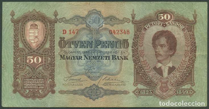 Notas Internacionais: HUNGRIA. 50 pengo 1932. Pick 99.