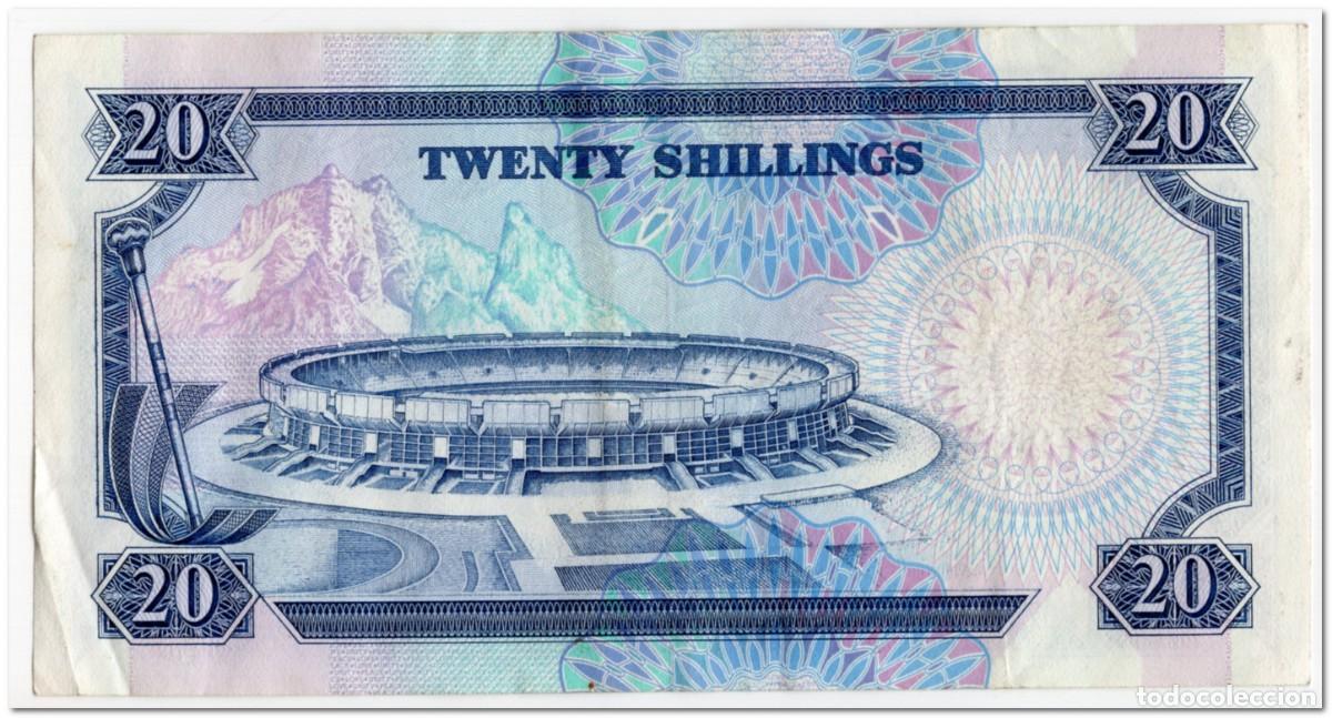 Billetes extranjeros: KENYA,20 SHILINGI,1991,P.25d,VF - Foto 2