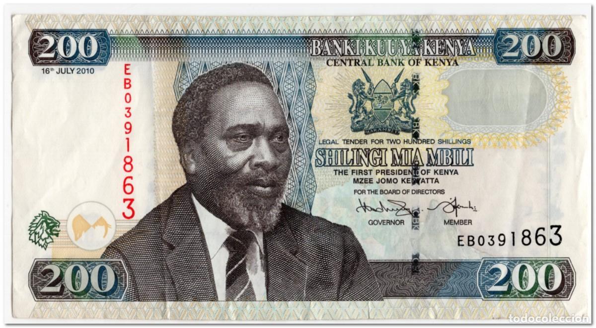 Billetes extranjeros: KENYA,200 SHILINGS,2010,P.49e,VF+ - Foto 1