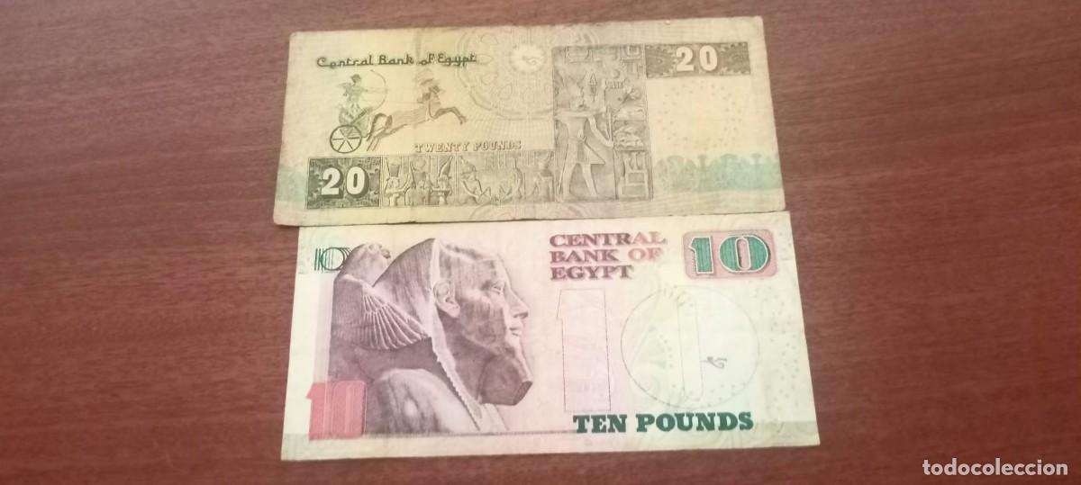 Billetes extranjeros: EGIPTO 10 + 20 LIBRAS USADOS #84 - Foto 2