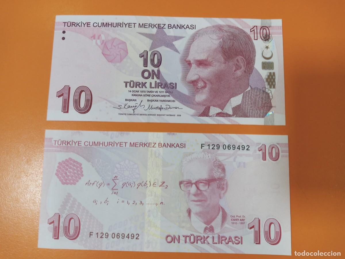 Billetes extranjeros: TURQU&Iacute;A 10 LIRAS 2022 - Foto 1