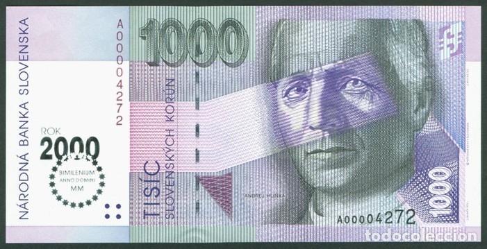 Billetes extranjeros: ESLOVAQUIA. Conmemorativo 200 korun 2000. MILLENIUM. Pick 36. S/C.