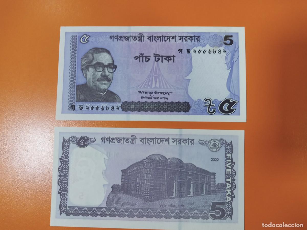 Billetes extranjeros: BANGLAD&Eacute;S 5 TAKA 2022