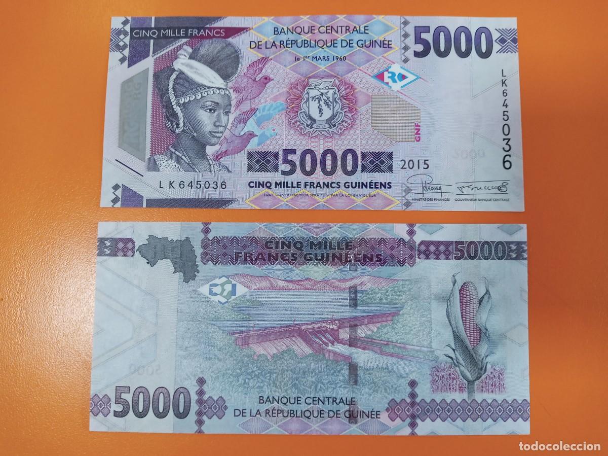 Billetes extranjeros: GUINEA 5000 FRANCOS 2015 - Foto 1