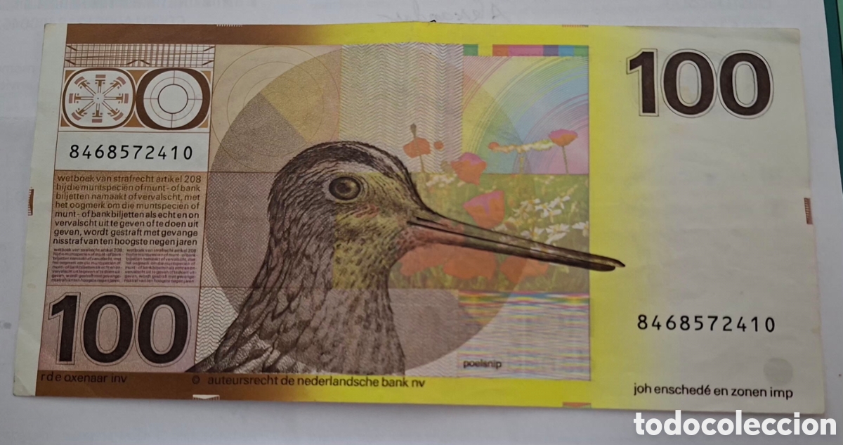 Billetes extranjeros: Billete Holanda,1.977, 100 Gulden, MBC+. - Foto 2