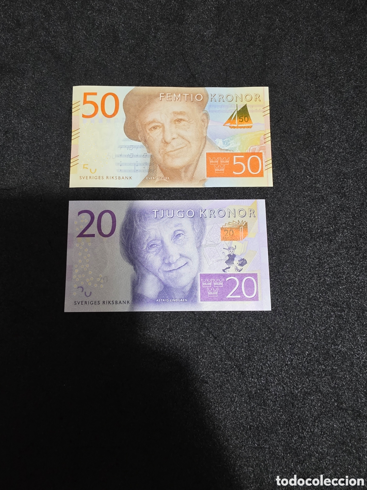 Billetes extranjeros: UNC 20kr Prefix B and 50kr Sweden - Foto 1