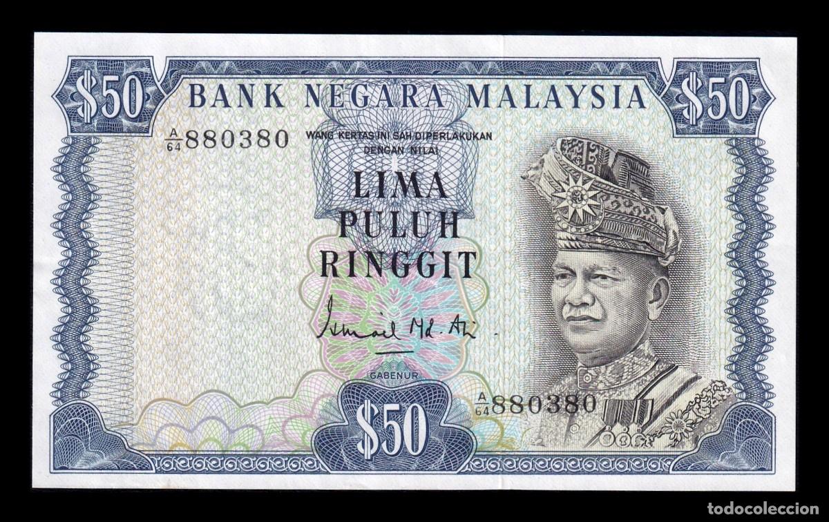 Billetes extranjeros: Malasia 50 Ringgit Abdul Rahman (1976-1981) Pick 16 Ebc Xf - Foto 1