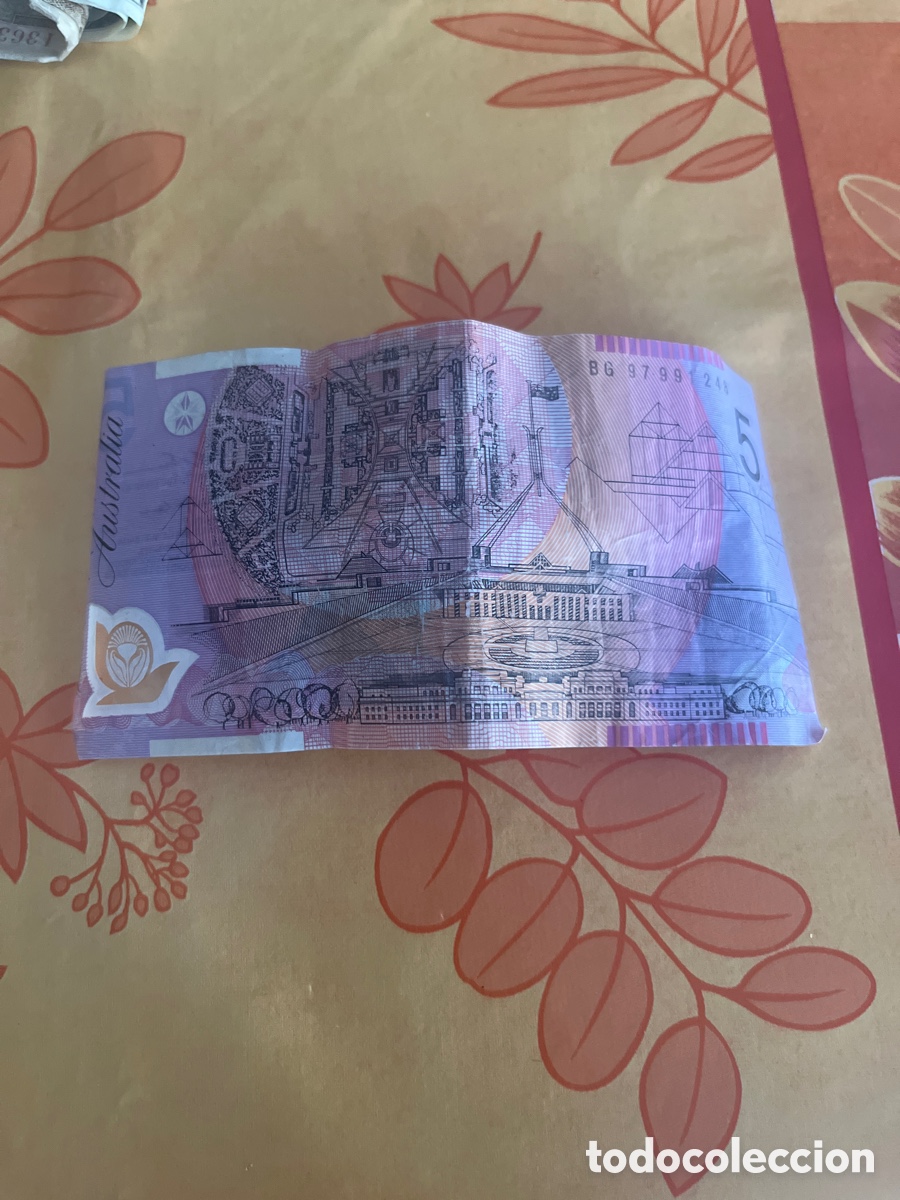 Billetes extranjeros: Billete Reina Isabel 5 Dolares - Foto 2