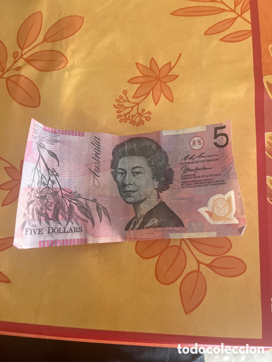 Billetes extranjeros: Billete Reina Isabel 5 Dolares - Foto 1
