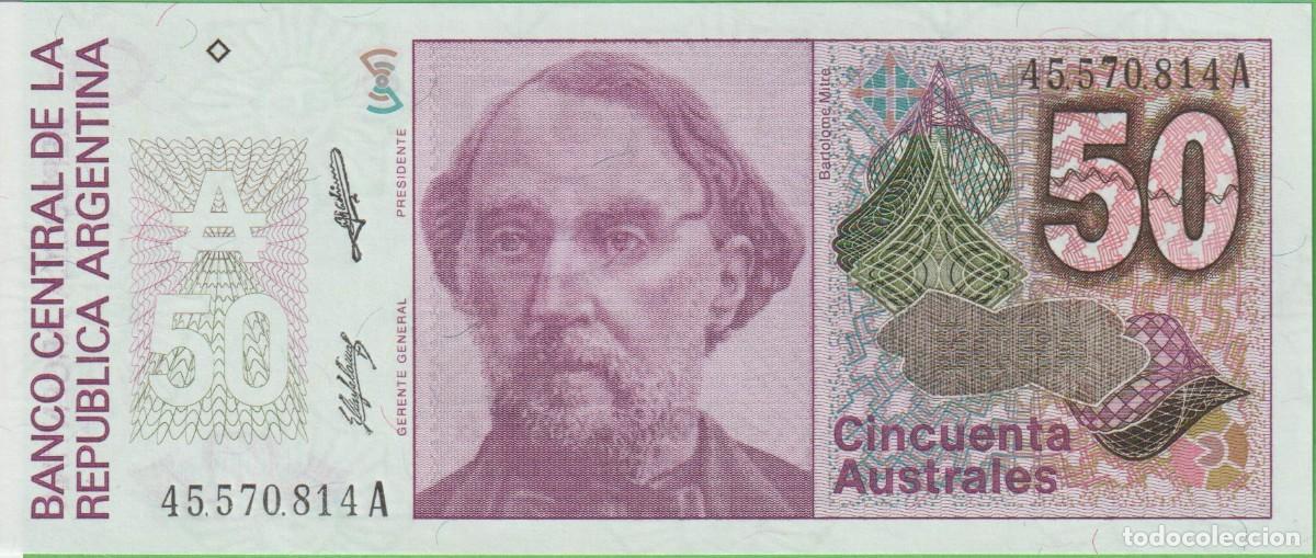 Billets internationaux: BILLETES - argentina - 50 AUSTRALES (1986-89) SERIE 45.570.821 A - PICK-326B (SC)