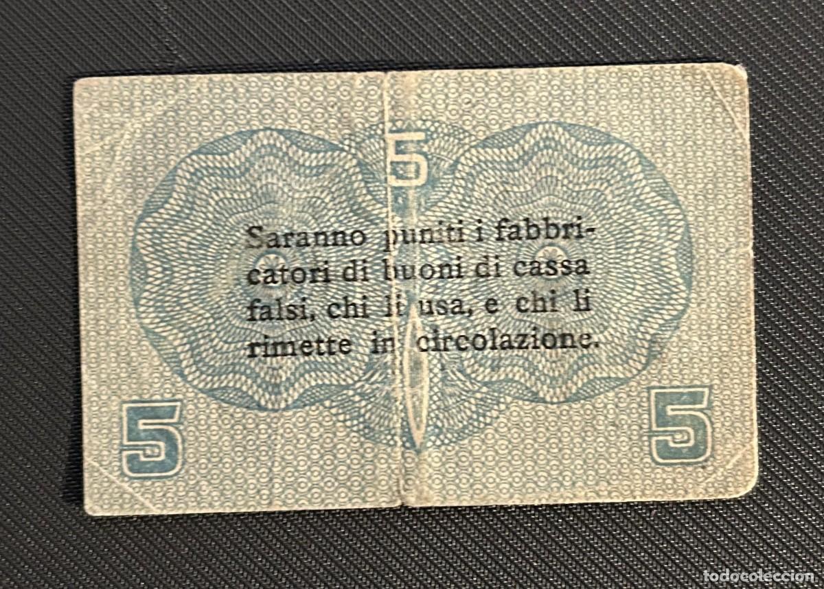 Billetes extranjeros: 5 CENTESIMI 1918 ITALIA. P# M1 - Foto 2