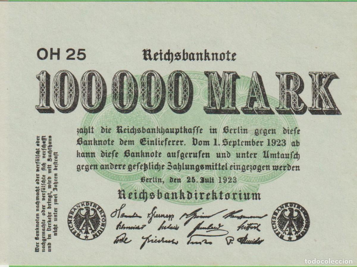 Internationale Banknoten: BILLETES - GERMANY-ALEMANIA - 100.000 MARK 1923 - PICK-91B (SC)