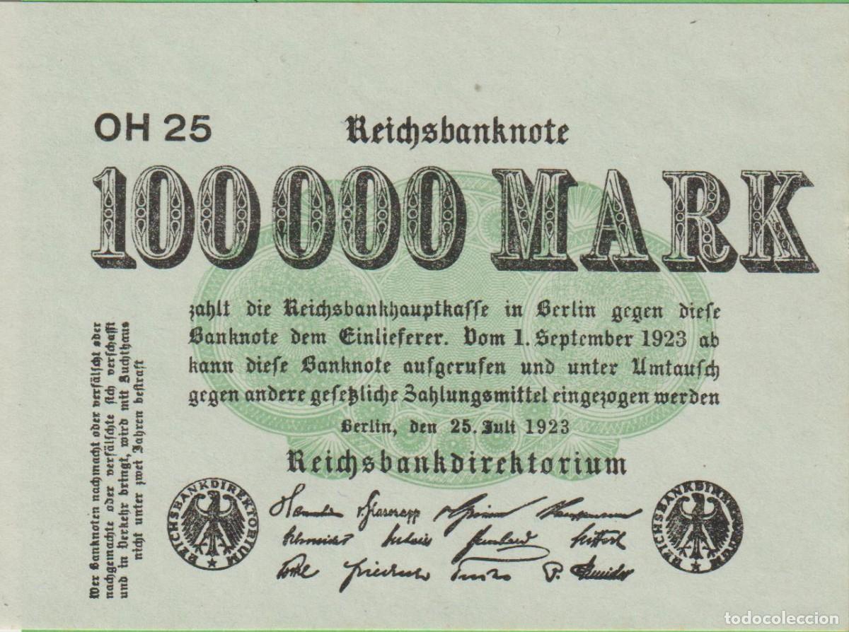 Internationale Banknoten: BILLETES - GERMANY-ALEMANIA - 100.000 MARK 1923 - PICK-91B (SC)