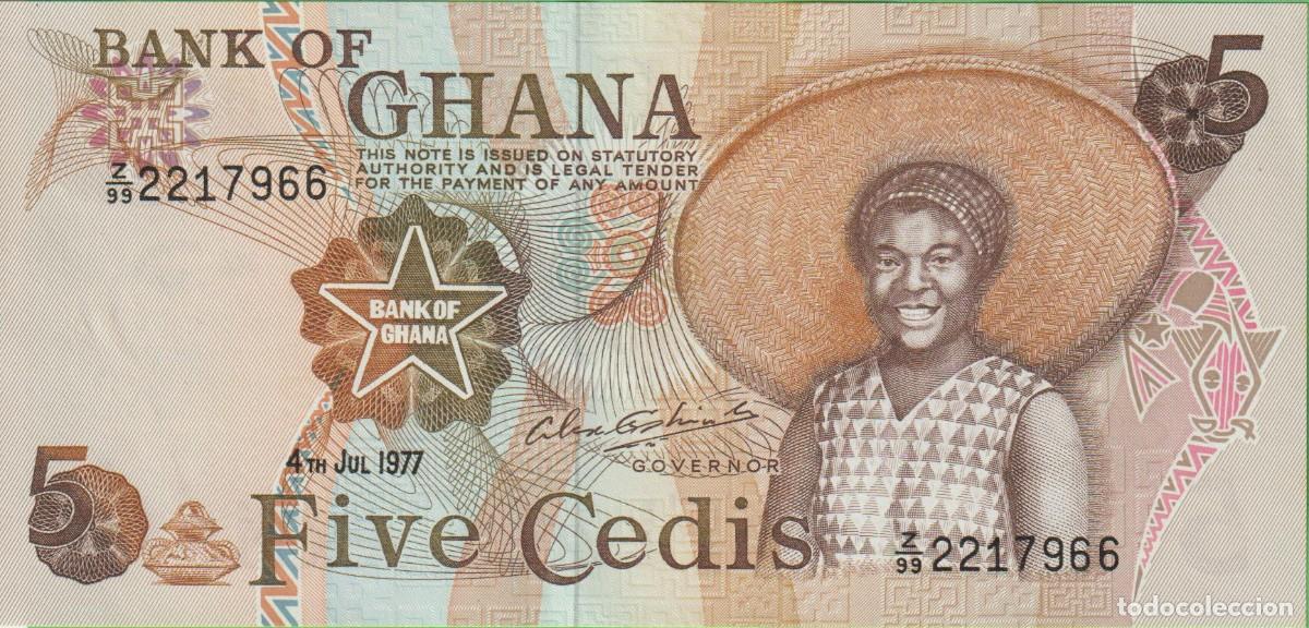 Billets internationaux: BILLETES - GHANA - 5 CEDIS 1977. - SERIE Z/99 REPLACEMENT-REEMPLAZO - PICK-15B (SC)