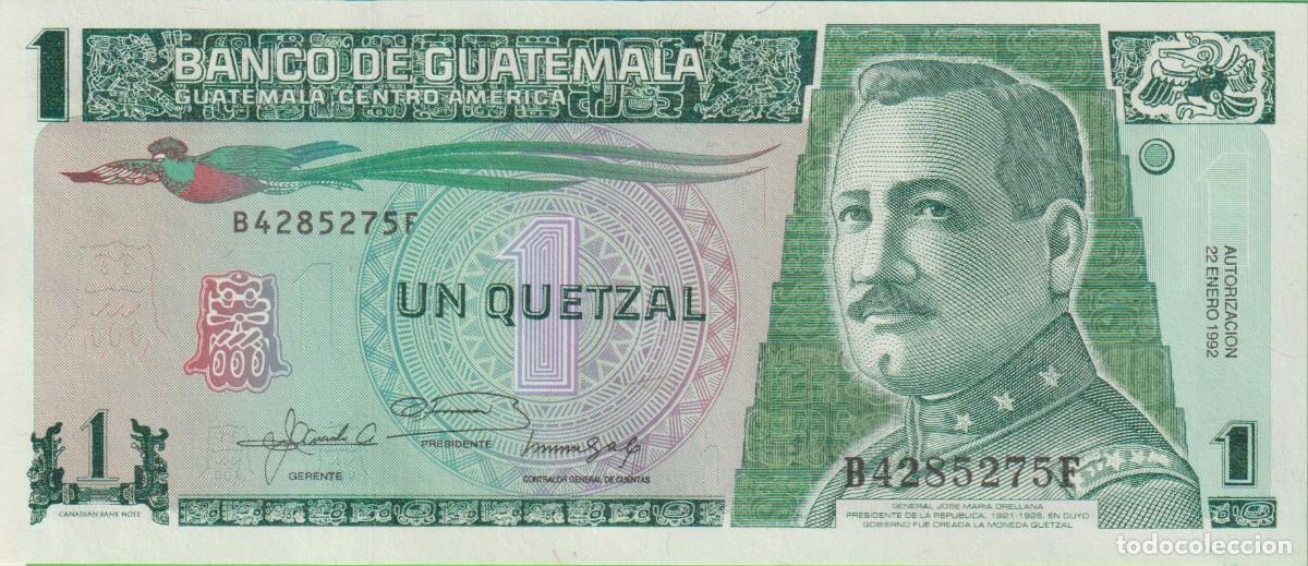 International Banknotes: BILLETES - GUATEMALA - 1 QUETZAL 1992 - SERIE B - F - PICK-73c (SC)