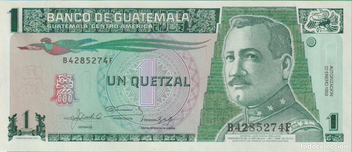 International Banknotes: BILLETES - GUATEMALA - 1 QUETZAL 1992 - SERIE B - F - PICK-73c (SC)