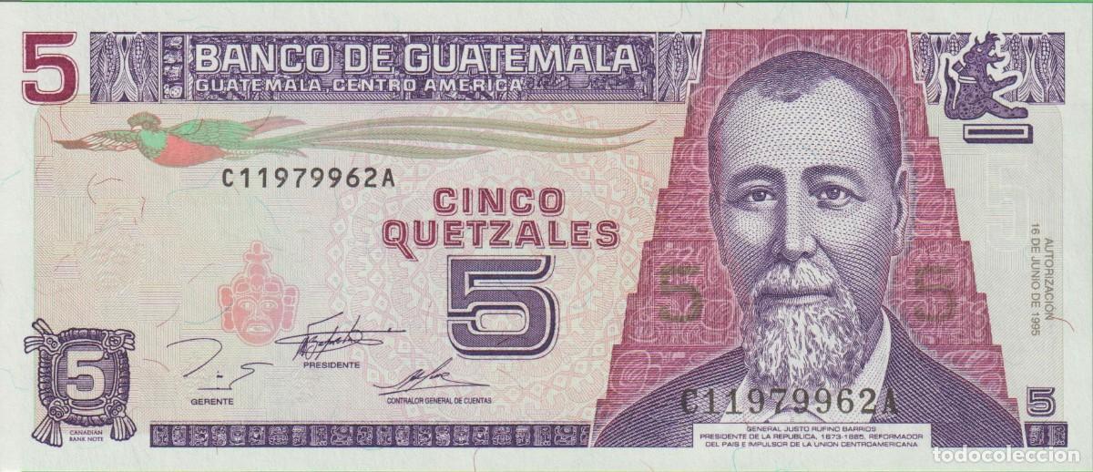 International Banknotes: BILLETES GUATEMALA - 5 QUETZALES 1995 - SERIE C - A - PICK-88b