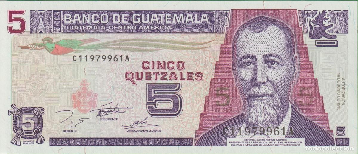 International Banknotes: BILLETES GUATEMALA - 5 QUETZALES 1995 - SERIE C - A - PICK-88b