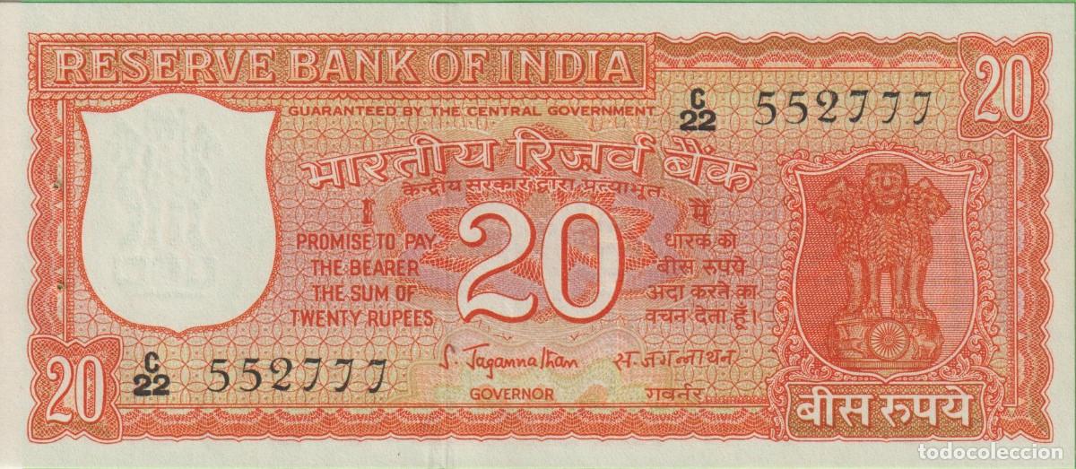 International Banknotes: BILLETES - INDIA - 20 RUPIAS - N/D.- SERIE C22/552777 - PICK-61B (SC)