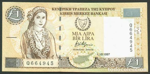 Banconote internazionali: CHIPRE. 1 pound (libra) 1.10. 1997. Pick 60 a.