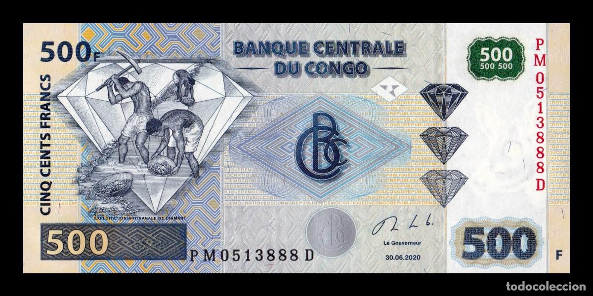Billetes extranjeros: Congo Rep&uacute;blica Democr&aacute;tica 500 Francos 2020 Pick 96d Sc Unc