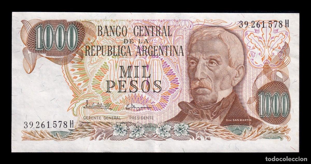 Billetes extranjeros: Argentina 1000 Pesos Jos&eacute; de San Mart&iacute;n (1976-1983) Pick 304d(1) Ebc Xf