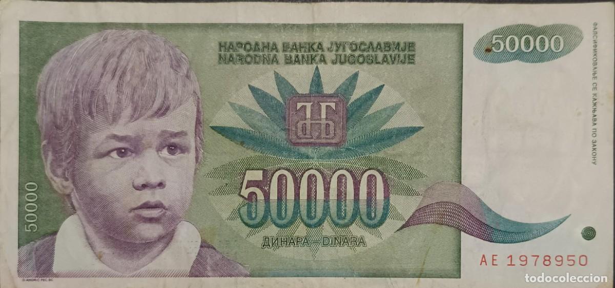 Billetes extranjeros: b144 - Yugoslavia 50.000 Dinara 1992 P117 MBC