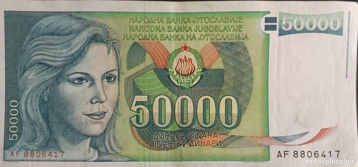 Billetes extranjeros: B60 - Yugoslavia 50.000 Dinara 1988 P96 MBC