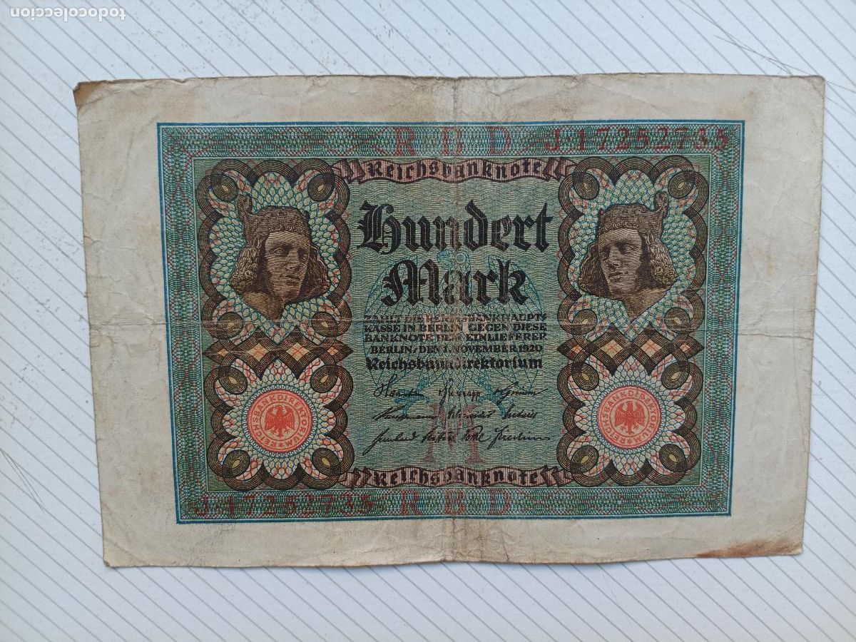 Billetes extranjeros: Alemania: 100 marcos de 1920