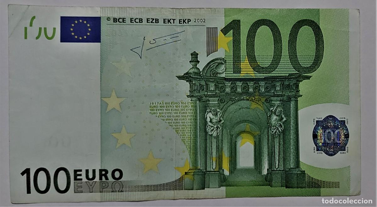 Billetes extranjeros: ITALIA - BILLETE DE 100 EUROS ANTIGUO DEL A&Ntilde;O 2002 - FIRMA TRICHET - MUY BUEN ESTADO