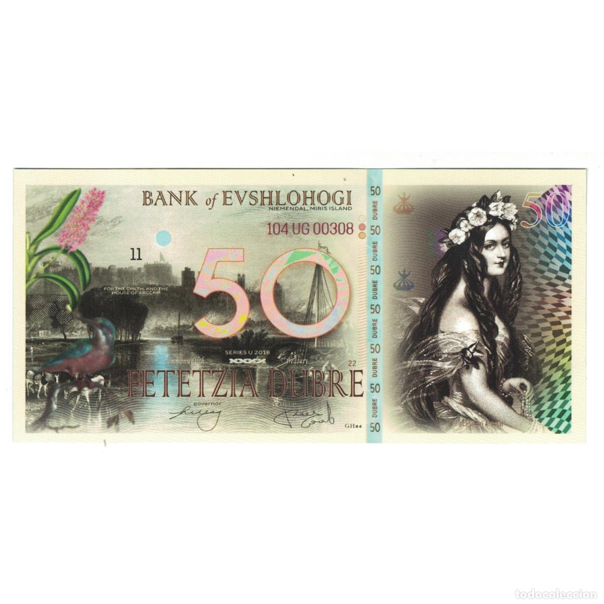 Billetes extranjeros: [#243537] Billete, Tourist Banknote, 2018, Serbia, 50 DUBRE BANK OF EVSHLOHOGI, UNC
