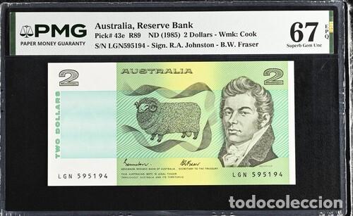 Billetes extranjeros: AUSTRALIA * BILLETE 2 DOLLARS 1985 * PMG-67 EPQ (IC-1500)