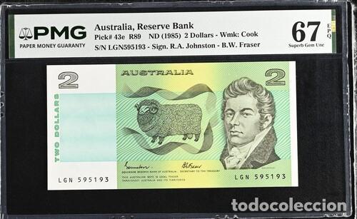 Billetes extranjeros: AUSTRALIA * BILLETE 2 DOLLARS 1985 * PMG-67 EPQ (IC-1502)