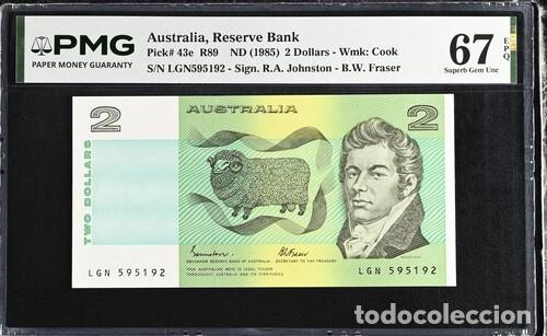 Billetes extranjeros: AUSTRALIA * BILLETE 2 DOLLARS 1985 * PMG-67 EPQ (IC-1503)