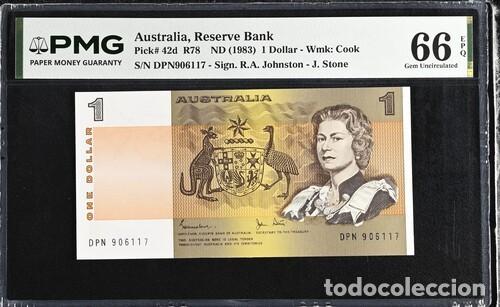 Billetes extranjeros: AUSTRALIA * BILLETE 1 DOLLAR 1983 * PMG-66 EPQ (IC-1507)