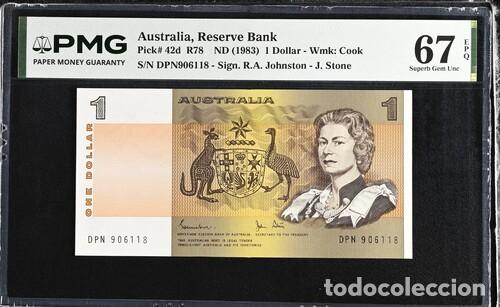 Billetes extranjeros: AUSTRALIA * BILLETE 1 DOLLAR 1983 * PMG-67 EPQ (IC-1506)